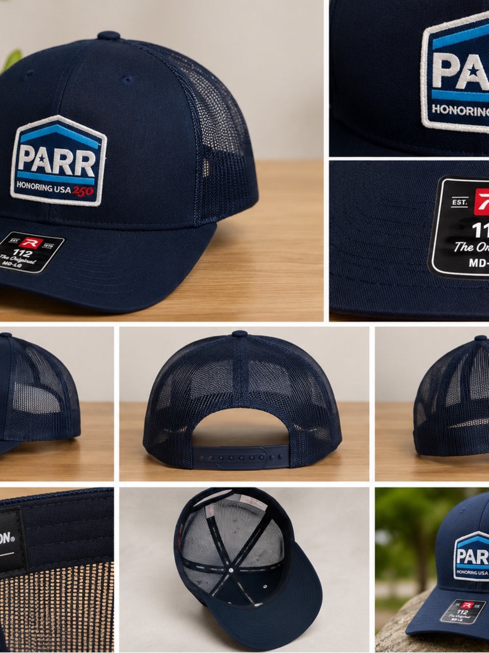 3-Pack Richardson 112 PARR Trucker Caps – Navy | Mesh Snapback | New